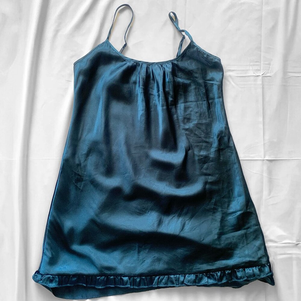Teal Faux Silk night gown- Secret Possessions